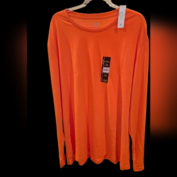 Athletic Works Men's Bright Orange Long Sleeve Tee - Picture 4 of 4